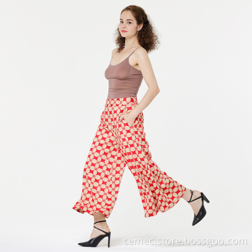 Fashion High waist wide leg pants